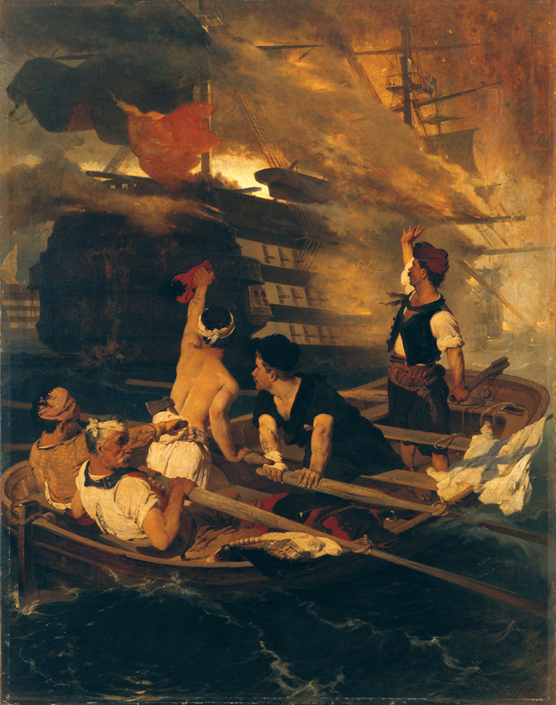 the blowing up of nasuh ali pasha s flagship by kanaris